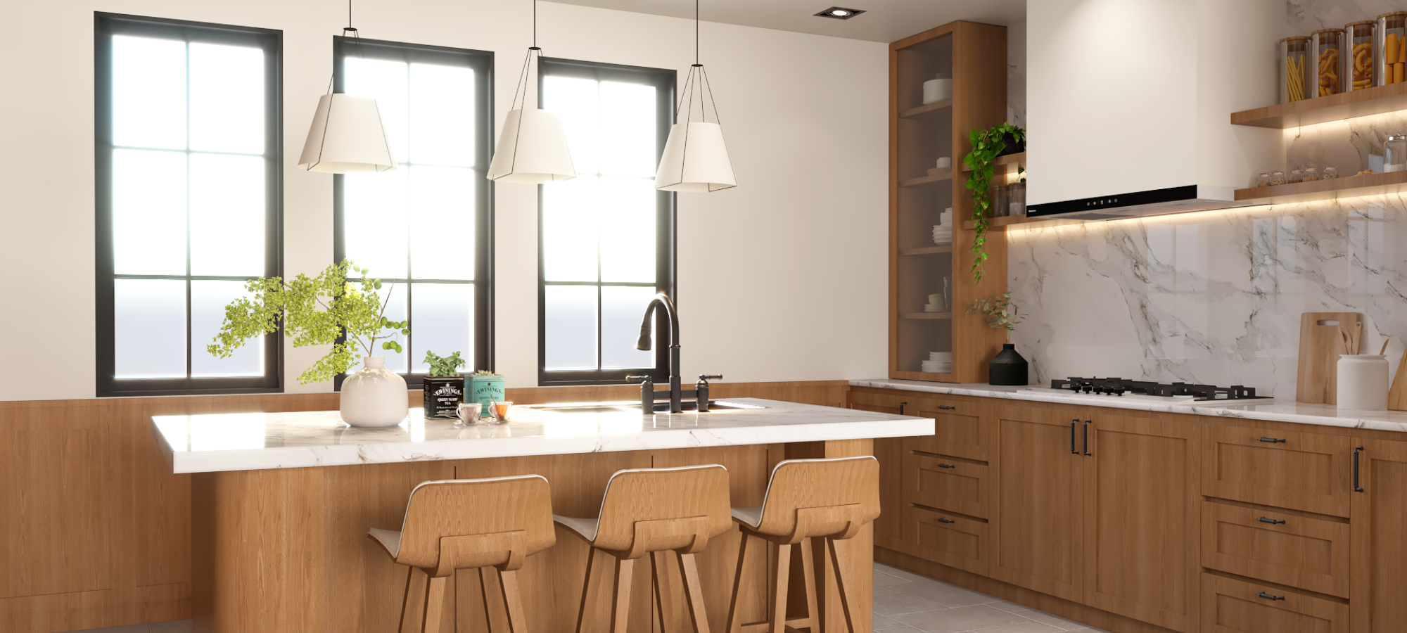 Mid Century Modern interior design by Poppyhaus Studio, inspired by nature's palette.